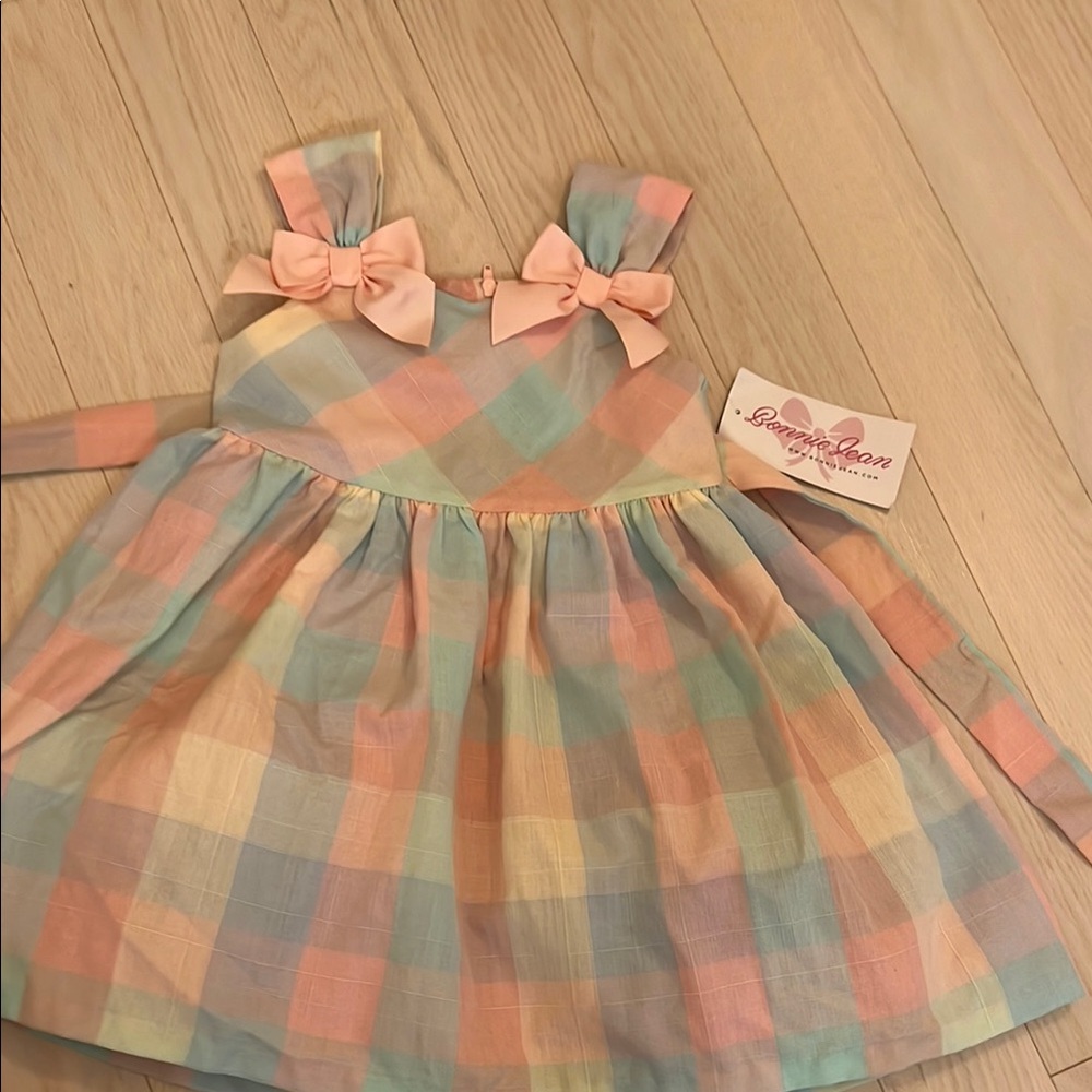 🤚FREE with $30 spend Bonnie Jean Pastel Plaid Formal Dress